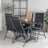 Denver Café Table 120*70 - Black Alu / Black Aintwood+Break 5:pos Židle - Black alu / Black Textilene_4