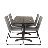 Denver Café Table 120*70 - Black Alu / Black Aintwood+Lindos Jídelní židle - Blac