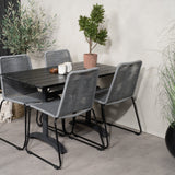 Denver Café Table 120*70 - Black Alu / Black Aintwood+Lindos Jídelní židle - Blac