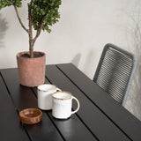 Denver Café Table 120*70 - Black Alu / Black Aintwood+Lindos Jídelní židle - Blac
