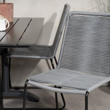 Denver Café Table 120*70 - Black Alu / Black Aintwood+Lindos Jídelní židle - Blac