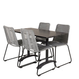 Denver Café Table 120*70 - Black Alu / Black Aintwood+Lindos Jídelní židle - Blac