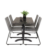 Denver Café Table 120*70 - Black Alu / Black Aintwood+Lindos Jídelní židle - Blac