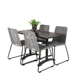 Denver Café Table 120*70 - Black Alu / Black Aintwood+Lindos Jídelní židle - Blac