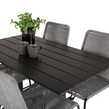 Denver Café Table 120*70 - Black Alu / Black Aintwood+Lindos Jídelní židle - Blac