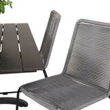 Denver Café Table 120*70 - Black Alu / Black Aintwood+Lindos Jídelní židle - Blac