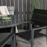 Jídelní stůl Volta - Černý - ø90+Levels židle (stohovatelné) - Černá Alu / Black Ai