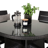 Jídelní stůl Volta - Černý - ø90+Levels židle (stohovatelné) - Černá Alu / Black Ai