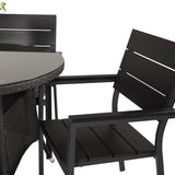 Jídelní stůl Volta - Černý - ø90+Levels židle (stohovatelné) - Černá Alu / Black Ai