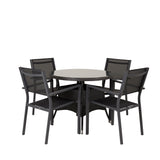 Stůl Volta ø 90 – černá/sklo – stohovací židle Copacabana – černá/černá 4