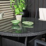 Stůl Volta ø 90 – černá/sklo – stohovací židle Copacabana – černá/černá 4