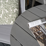 Parma cafébord ø90 - Bílá Alu / Šedá Aintwood+Copacabana Polohovací křeslo (stohovatelné) - Bílá Alu / Šedá Textilene_2