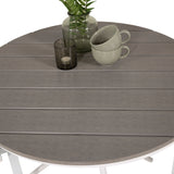 Parma cafébord ø90 - Bílá Alu / Šedá Aintwood+Copacabana Polohovací křeslo (stohovatelné) - Bílá Alu / Šedá Textilene_2