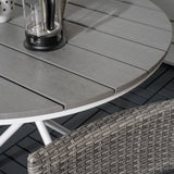 Parma cafébord ø90 - Bílá Alu / šedá Aintwood+Malin křeslo s polštářem - šedá / šedá cushion_2