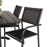 Denver Café Table 120*70 - Černá Alu / Černá Aintwood+Santorini křeslo (stohovatelné) - Černá alu / Černá Textilene_4