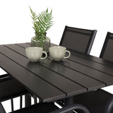 Denver Café Table 120*70 - Černá Alu / Černá Aintwood+Santorini křeslo (stohovatelné) - Černá alu / Černá Textilene_4