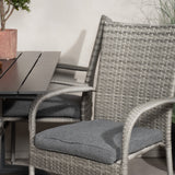 Denver Café Table 120*70 - Black Alu / Black Aintwood+Anna Arm Chair (stohovatelné) - Grey_4