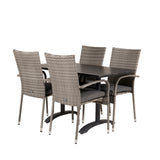 Denver Café Table 120*70 - Black Alu / Black Aintwood+Anna Arm Chair (stohovatelné) - Grey_4