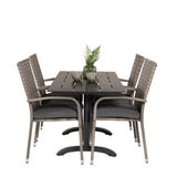 Denver Café Table 120*70 - Black Alu / Black Aintwood+Anna Arm Chair (stohovatelné) - Grey_4