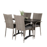 Denver Café Table 120*70 - Black Alu / Black Aintwood+Anna Arm Chair (stohovatelné) - Grey_4