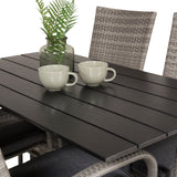 Denver Café Table 120*70 - Black Alu / Black Aintwood+Anna Arm Chair (stohovatelné) - Grey_4