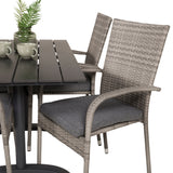 Denver Café Table 120*70 - Black Alu / Black Aintwood+Anna Arm Chair (stohovatelné) - Grey_4