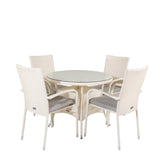 Jídelní stůl Volta - Bílá - ø90+křeslo Anna (stohovatelné) - Bílá_4