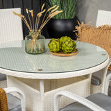 Jídelní stůl Volta - Bílá - ø90+křeslo Anna (stohovatelné) - Bílá_4