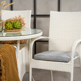 Jídelní stůl Volta - Bílá - ø90+křeslo Anna (stohovatelné) - Bílá_4