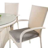 Jídelní stůl Volta - Bílá - ø90+křeslo Anna (stohovatelné) - Bílá_4