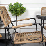 Jídelní stůl Volta - Černá - ø90+Lindos - Křeslo - Black Alu / Latte Rope_4