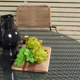 Jídelní stůl Volta - Černá - ø90+Lindos - Křeslo - Black Alu / Latte Rope_4