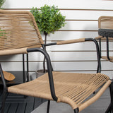 Jídelní stůl Volta - Černá - ø90+Lindos - Křeslo - Black Alu / Latte Rope_4