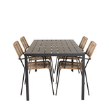 Jídelní stůl Break - 150*90 Black Alu / Black Aintwood +Lindos - Křeslo - Black Alu / Latte Rope_4