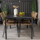 Jídelní stůl Break - 150*90 Black Alu / Black Aintwood +Lindos - Křeslo - Black Alu / Latte Rope_4