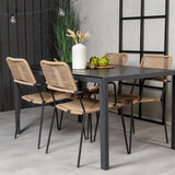 Jídelní stůl Break - 150*90 Black Alu / Black Aintwood +Lindos - Křeslo - Black Alu / Latte Rope_4