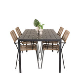 Jídelní stůl Break - 150*90 Black Alu / Black Aintwood +Lindos - Křeslo - Black Alu / Latte Rope_4