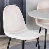 Jídelní stůl Razzia 106 cm - Šedá Terazzo / Černá+Polar Jídelní židle - Černé nohy / Béžová Velvet_4