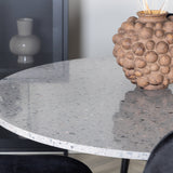 Jídelní stůl Razzia 106 cm - Šedá Terazzo / Jídelní židle Black+Polar - Černé nohy / Black Velvet_4