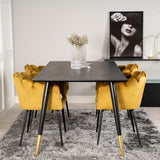 Dipp jídelní stůl - 180*90cm - Černá dýha / černé nohy s mosazným dippem +Limhamn - Židle - Gold Velvet_4