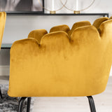 Dipp jídelní stůl - 180*90cm - Černá dýha / černé nohy s mosazným dippem +Limhamn - Židle - Gold Velvet_4