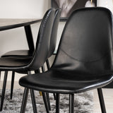 Dipp jídelní stůl - 180*90cm - Černá dýha / černé nohy s mosazným dippem + Polar Matstol - Svart / Svart PU _6