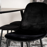 Jídelní stůl Dipp - 180*90cm - Černá dýha / černé nohy s mosazným dippem + Jídelní židle Polar - Černé nohy / Black Velvet_6