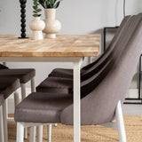 Cirebon Jídelní stůl 200*90cm - Teak / Bílá +Leone 2.0 Polar Grey - Bílé nohy _6