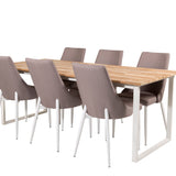 Cirebon Jídelní stůl 200*90cm - Teak / Bílá +Leone 2.0 Polar Grey - Bílé nohy _6