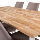 Cirebon Jídelní stůl 200*90cm - Teak / Bílá +Leone 2.0 Polar Grey - Bílé nohy _6