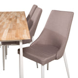 Cirebon Jídelní stůl 200*90cm - Teak / Bílá +Leone 2.0 Polar Grey - Bílé nohy _6
