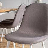 Cirebon Jídelní stůl 200*90cm - Teak / Bílá + Židle Polar - Šedá látka Bílé Nohy _6