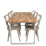 Cirebon Jídelní stůl 200*90cm - Teak / White+Mariette Pinnstol - Ljusgrå_6