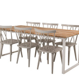 Cirebon Jídelní stůl 200*90cm - Teak / White+Mariette Pinnstol - Ljusgrå_6
